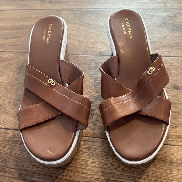 Cole Haan Shoes - Cole Haan Women's Tan Cross-Strap Sandals